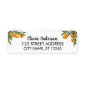 Waterverf Fruit Sinaasappel Retour Adres Label (Voorkant)