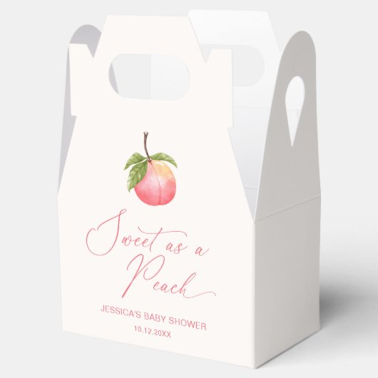 Waterverf Fruit Zoet als een perzik Baby shower Bedankdoosjes (Geopend)