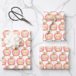 Waterverf fruitappel inpakpapier vel