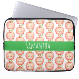 Waterverf fruitappel laptop sleeve