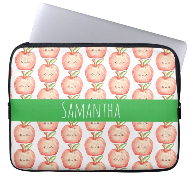 Waterverf fruitappel laptop sleeve (Voorkant)