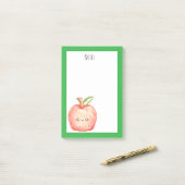 Waterverf fruitappel post-it® notes (Op bureau)