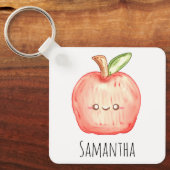 Waterverf fruitappel sleutelhanger (Voorkant)