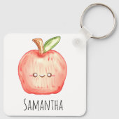 Waterverf fruitappel sleutelhanger (Achterkant)