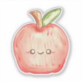 Waterverf fruitappel sticker (Voorkant)