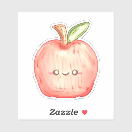 Waterverf fruitappel sticker (Vel)