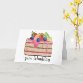 Waterverf Fruitcake German Birthday Kaart (Gele Bloem)