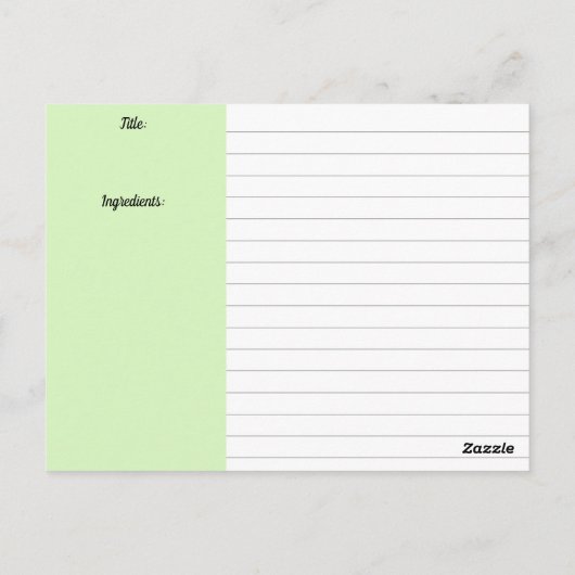 waterverf fruitgroente receptenkaart briefkaart (Achterkant)