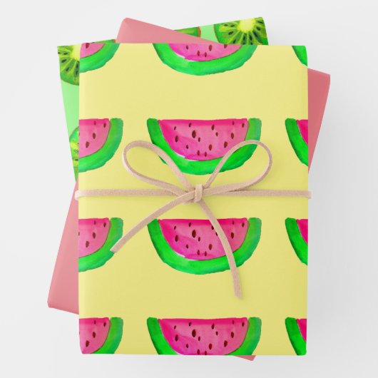 Waterverf fruitkleurrijke pop kunstfruitig ontwerp inpakpapier vel (In situ)