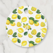 Waterverf Fruitpatroon met Gele Citroenen Bedankjes Labels (Achterkant)