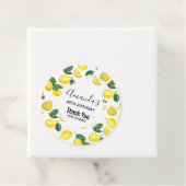 Waterverf Fruitpatroon met Gele Citroenen Bedankjes Labels (In situ)