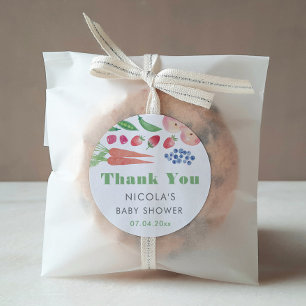 Waterverf Fruits Farmers Market Baby shower Favor Ronde Sticker