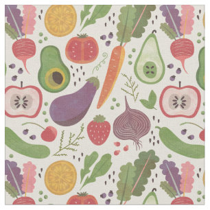 Waterverf Fruits & Veggies Stof