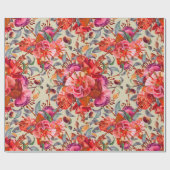  Waterverf Fuchsia bloeit Cadeaupapier (Vlak)