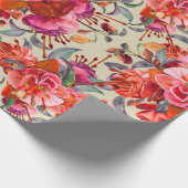  Waterverf Fuchsia bloeit Cadeaupapier (Hoek)