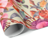  Waterverf Fuchsia bloeit Cadeaupapier (Rol Hoek)