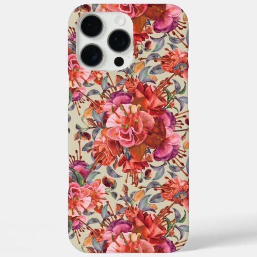 Waterverf Fuchsia bloeit Case-Mate iPhone Case (Achterkant)