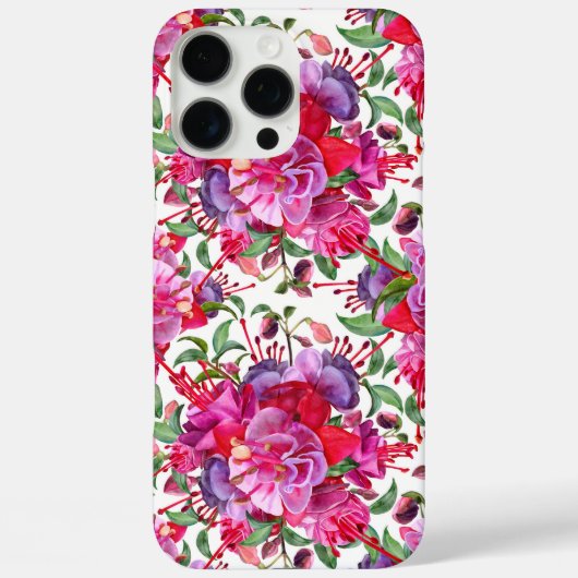 Waterverf Fuchsia bloeit Case-Mate iPhone Case (Achterkant)