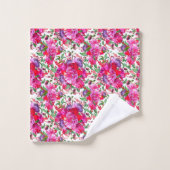 Waterverf Fuchsia Bloesems Bad Handdoek (Wasdoekje)