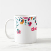 Waterverf Fuchsia Floral Elegant Cinco de Mayo Koffiemok (Links)