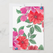 Waterverf Fuchsia Floral Weddenschap Kaart (Achterkant)