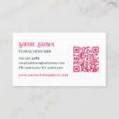 Waterverf Fuchsia Flowers Floral QR Code Visitekaartje (Achterkant)