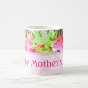 Waterverf Fuchsia Hydrangeas Message Coffee Mok