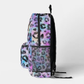 Waterverf Fuchsia Luipaardprint Zwarte Poot Cool Bedrukte Rugzak (Rechts)