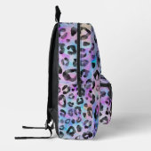 Waterverf Fuchsia Luipaardprint Zwarte Poot Cool Bedrukte Rugzak (Links)