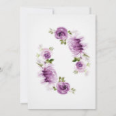 Waterverf Fuchsia Rozen en Pioenrozen Bewaar de Da Save The Date (Achterkant)