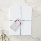 Waterverf Fuchsia Rozen en Pioenrozen Bruiloft Cadeaulabel (Met Touw)