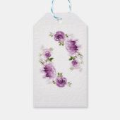 Waterverf Fuchsia Rozen en Pioenrozen Bruiloft Cadeaulabel (Achterkant)
