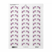 Waterverf Fuchsia Rozen en Pioenrozen Bruiloft Etiket (Full Sheet)