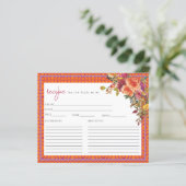 Waterverf Fuchsia Vrijgezellenfeest Recept Kaart (Staand voorkant)