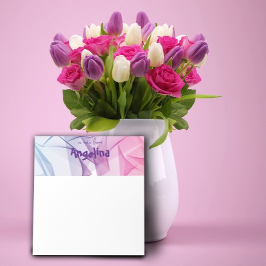 Waterverf fucshia blauw splash letter notitieblok