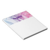 Waterverf fucshia blauw splash letter notitieblok (Schuin)