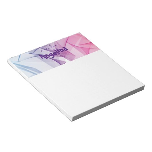 Waterverf fucshia blauw splash letter notitieblok (Schuin)