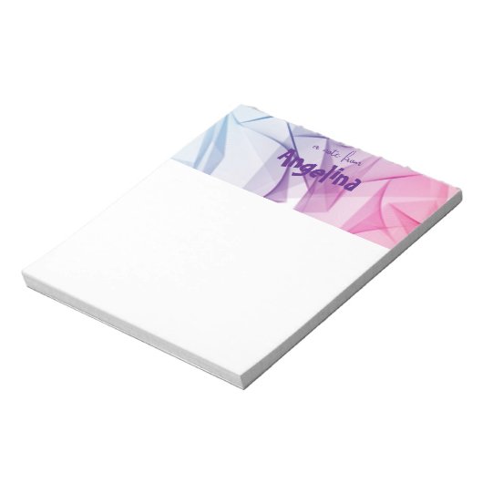 Waterverf fucshia blauw splash letter notitieblok (Linkerzijde)