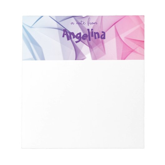 Waterverf fucshia blauw splash letter notitieblok (Voorkant)