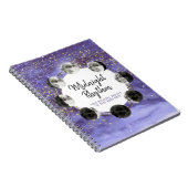 Waterverf Full Moon Lunar Cycle Night Sky Journal Notitieboek (Rechterzijde)