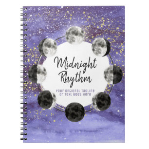 Waterverf Full Moon Lunar Cycle Night Sky Journal Notitieboek