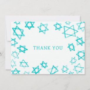 Waterverf Fun Aqua Star van David Bar Bat Mitzvah Bedankkaart