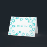 Waterverf Fun Aqua Star van David Bar Bat Mitzvah Bedankkaart<br><div class="desc">Perfect plezier DANK U kaart te sturen na een vleermuis mitswa, bar mitswa of andere joodse viering! Hand gemaakte waterverf kunst voor u op de voorkant en blanco binnen! VOLLEDIG ! Klik op "Personaliseren" hierboven om de tekst te bewerken. Klik op "bewerken met behulp van design tool" om de lettertypen,...</div>