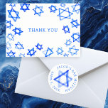 Waterverf Fun Blue Star van David Bar Bat Mitzvah Bedankkaart<br><div class="desc">Perfect plezier DANK U kaart te sturen na een vleermuis mitswa, bar mitswa of andere joodse viering! Hand gemaakte waterverf kunst voor u op de voorkant en lege achterkant! VOLLEDIG ! Klik op "Personaliseren" hierboven om de tekst te bewerken. Klik op "bewerken met behulp van design tool" om de lettertypen,...</div>