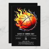 Waterverf Fun Boy Basketbal Verjaardag Kaart (Voorkant / Achterkant)