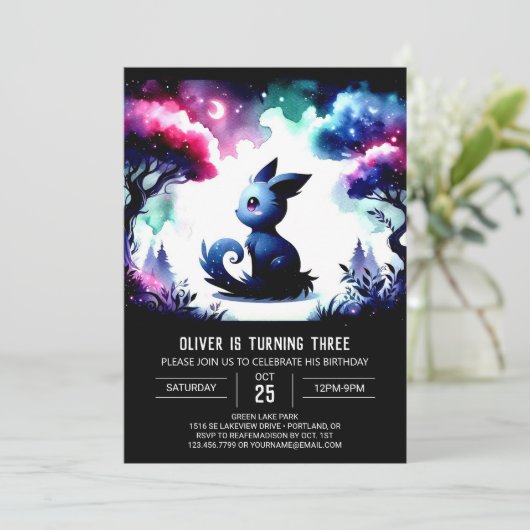 Waterverf Fun Cat Verjaardag Kaart (Staand voorkant)