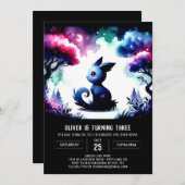 Waterverf Fun Cat Verjaardag Kaart (Voorkant / Achterkant)