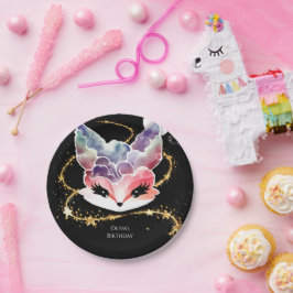 Waterverf Fun Fox Verjaardag Papieren Bordje