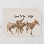 Waterverf Fun Horse Birthday Custom Invite Kaart (Voorkant / Achterkant)