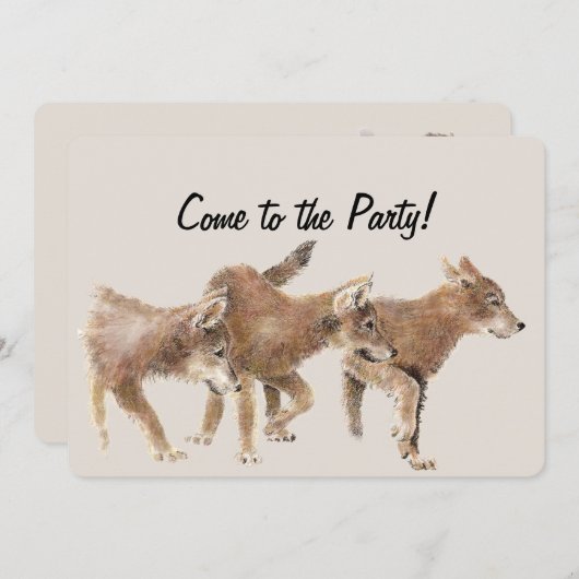 Waterverf Fun Horse Birthday Custom Invite Kaart (Voorkant / Achterkant)